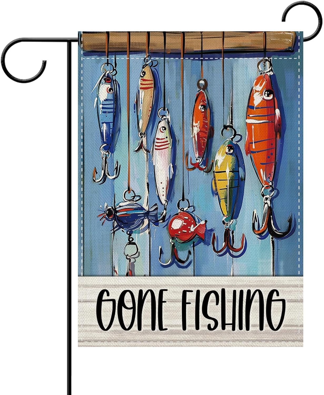 Fishing Lure - Bandera Decorativa para Jardín Dyrenson Vintage