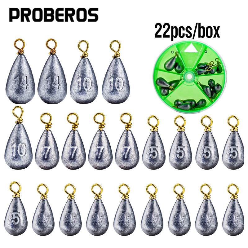 22 piezas/caja Plomos de pesca - Tackle Box reseña y precio
